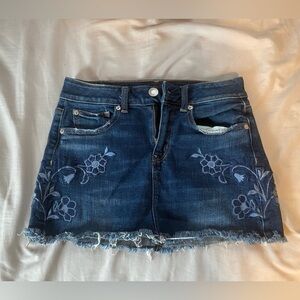 AE Denim Skirt w/ Floral Details